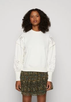 Scotch & Soda Puff Sleeve Embroidery - Sweatshirt - Vanilla White