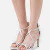 Buffalo Vegan Serena Bow - Sandales À Talons Hauts - Silver-Coloured