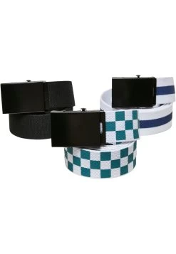 URBAN CLASSICS Trio 3 Pack - Ceinture - Black Jasper Spaceblue