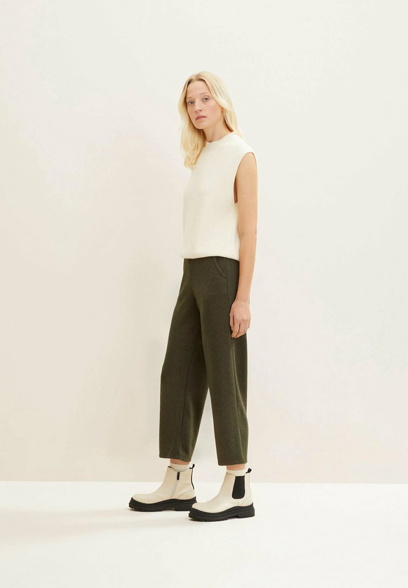 Tom Tailor Loose Fit - Pantalon Classique - Tarmac Khaki Melange – Image 5
