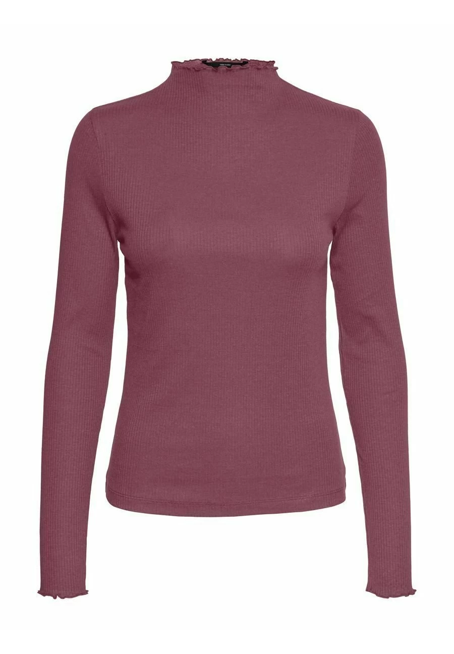 Vero Moda Vmvio L S High Neck Ga Noos - T-Shirt À Manches Longues - Rose Brown – Image 5