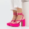 Stradivarius Sandales À Talons Hauts - Neon Pink