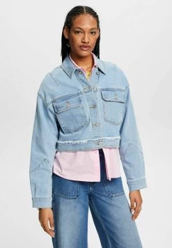 ESPRIT Mit Fransigem Besatz - Veste En Jean - Blue Light Washed
