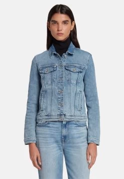 7 For All Mankind Modern Trucker - Veste En Jean - Light Blue