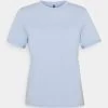 Pieces Pcria Fold Up Solid Tee - T-Shirt Basique - Kentucky Blue