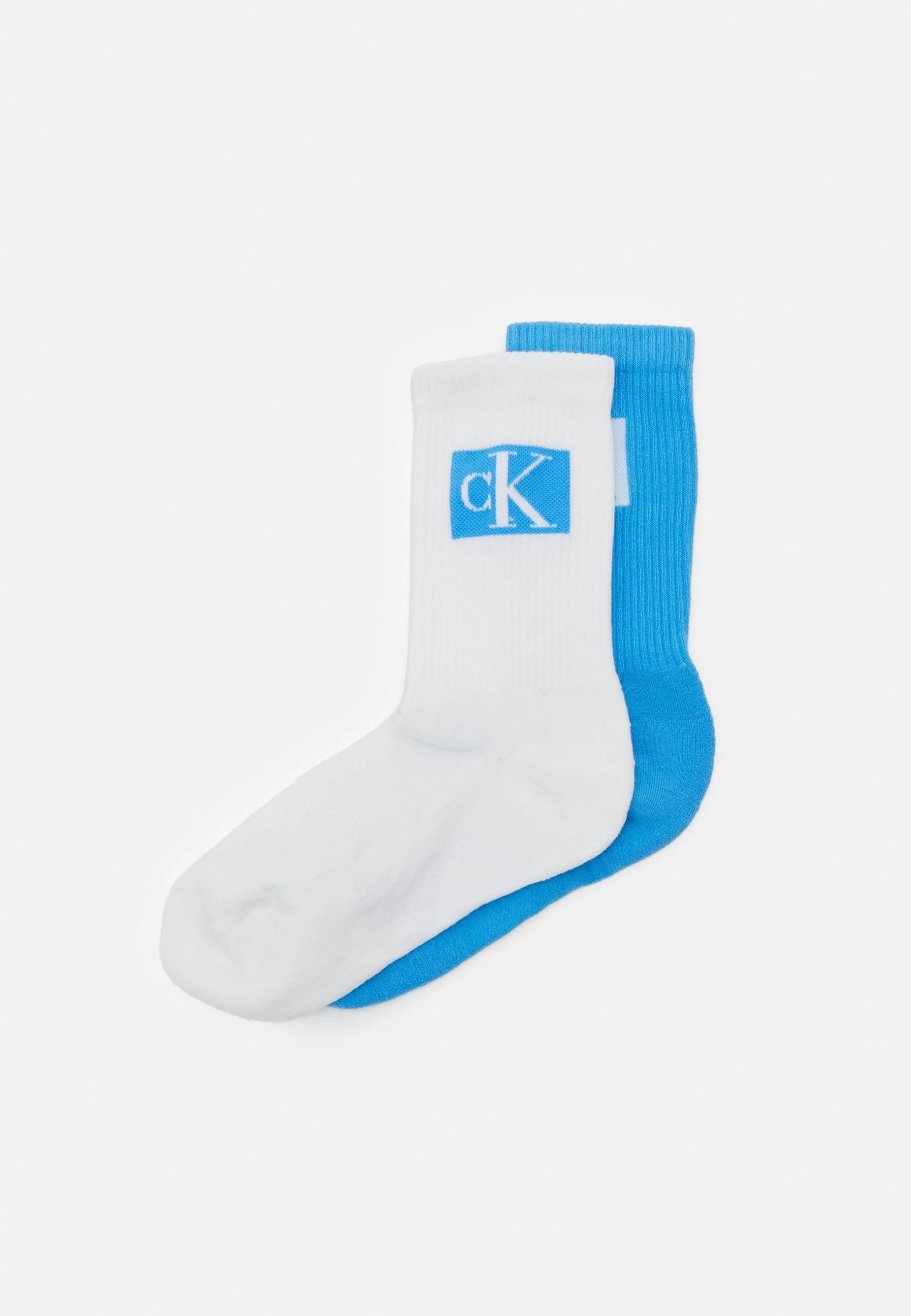 CALVIN KLEIN UNDERWEAR Women Sock Badge 2 Pack - Chaussettes - White/Blue Crush