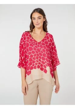 ELENA MIRO Élégante Imprimée - Blouse - Fucsia