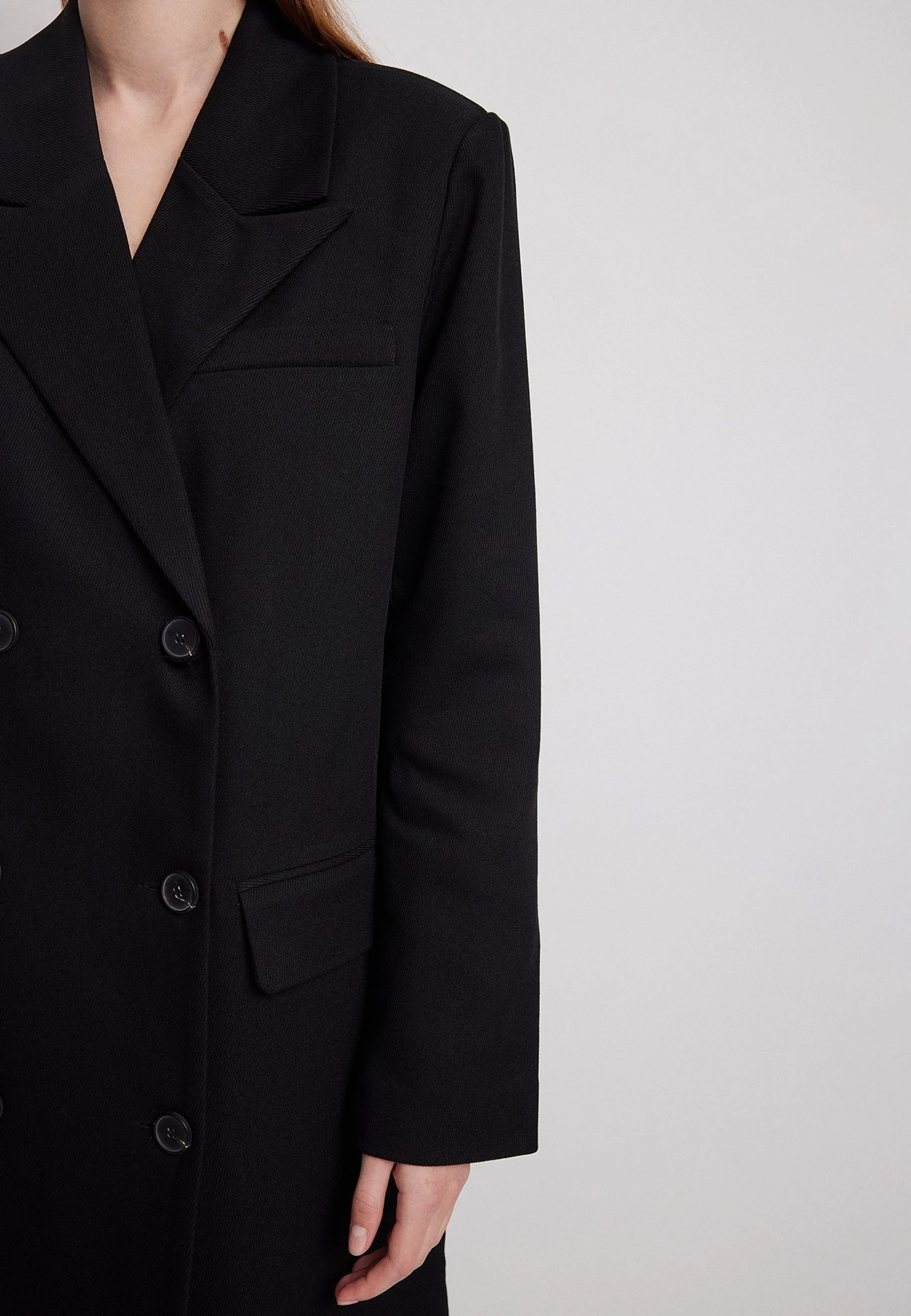 NA-KD Double Breasted Classic Coat - Manteau Classique - Black – Image 4