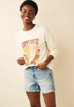 Next Happy Daze Snoopy Woodstock Graphic Standard - Sweatshirt - Ecru White