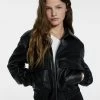 Stradivarius With Front Pockets - Veste En Similicuir - Black