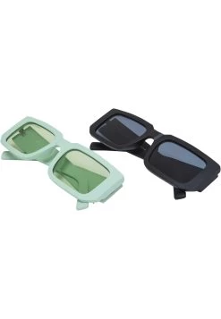 URBAN CLASSICS Helsinki 2 Pack - Lunettes De Soleil - Black Vintagegreen